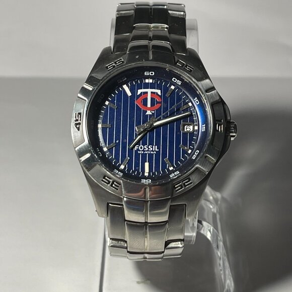 Minnesota Twins MLB Stainless-Steel Men's Watch by Fossil NEW (RARE) - Picture 2 of 8